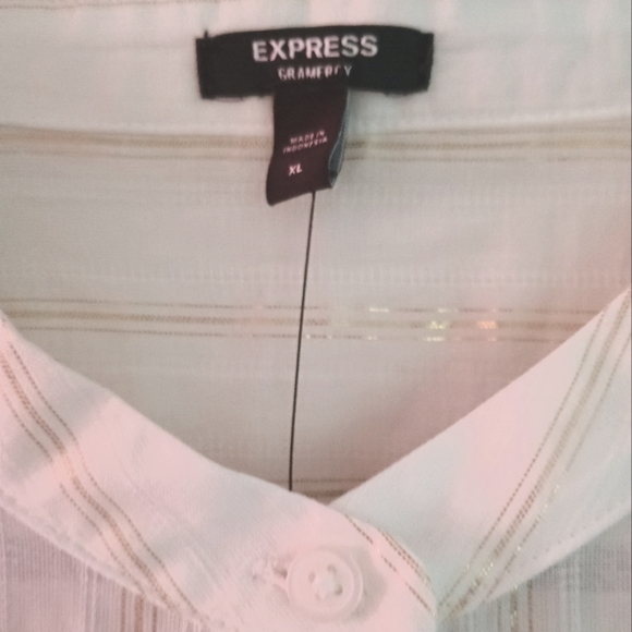 Express White Ruffle Sleeve Top - Picture 9 of 9